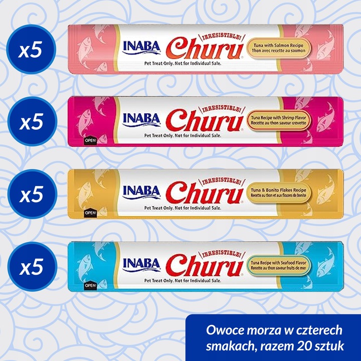INABA CAT CHURU VARIETIES TUNA 20x14g (280g) Kremowy przysmak dla Kota