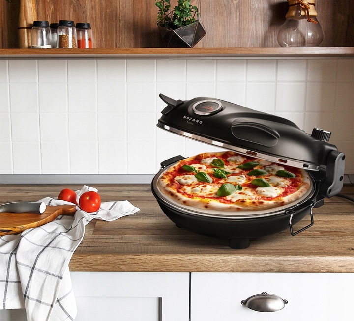 PIEC DO PIZZY KAMIENNY 420°C MOZANO 2 ŁOPATKI 1200W FORMA NOŻYK + PRZEPISY