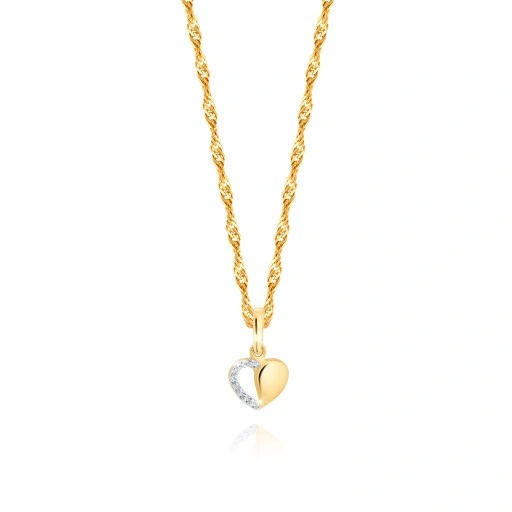Złoty Łańcuszek 333 Naszyjnik Wisiorek Serce Grawer UPOMINEK GRATIS