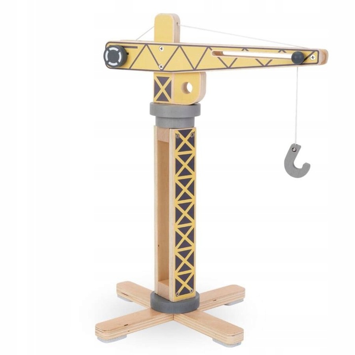 Drewniany Plac Budowy Z Dużym Ruchomym Dźwigiem i Pojazdami Żuraw Wieżowy