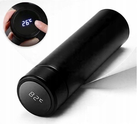 TERMOS KUBEK TERMICZNY SMART WYŚWIETLACZ LED TEMPERATURA 500ml Czarny