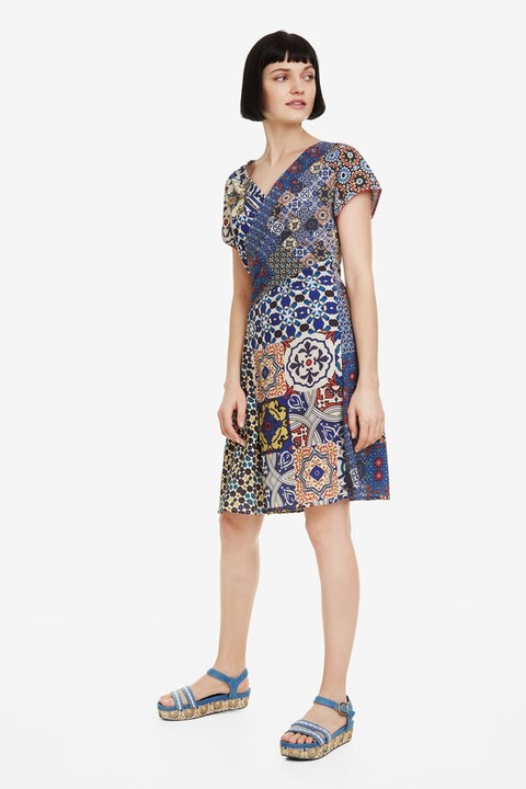 DESIGUAL WZORZYSTA KOLOROWA SUKIENKA (40)