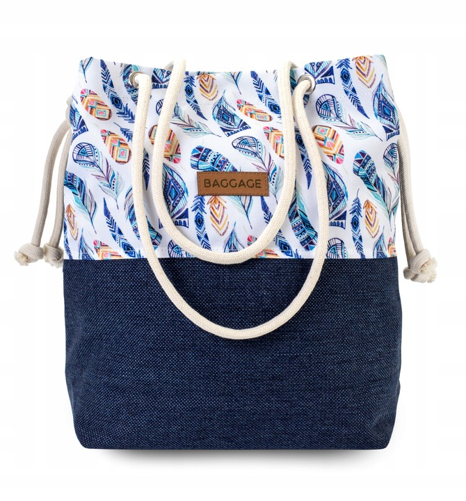 TOREBKA DAMSKA WOREK SHOPPER TORBA KWIATY BAGGAGE