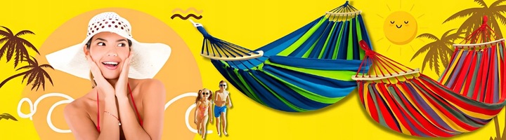 HAMAK OGRODOWY DWUOSOBOWY XXL 260x150 2 Osobowy Turystyczny Z DRĄŻKIEM DUŻY