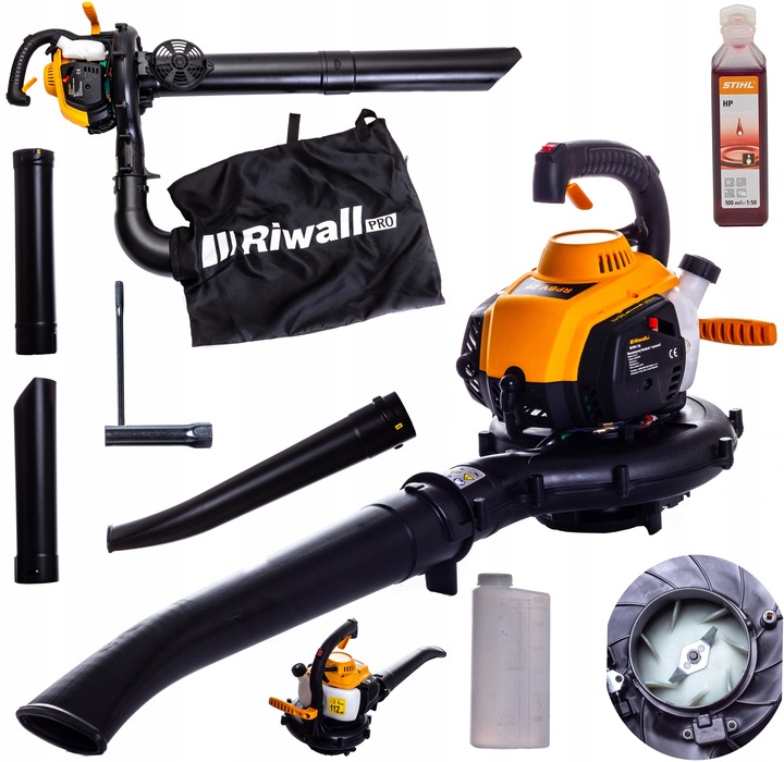 DMUCHAWA SPALINOWA OGRODOWA ODKURZACZ DO LIŚCI 45 L + OLEJ METALOWY NÓŻ