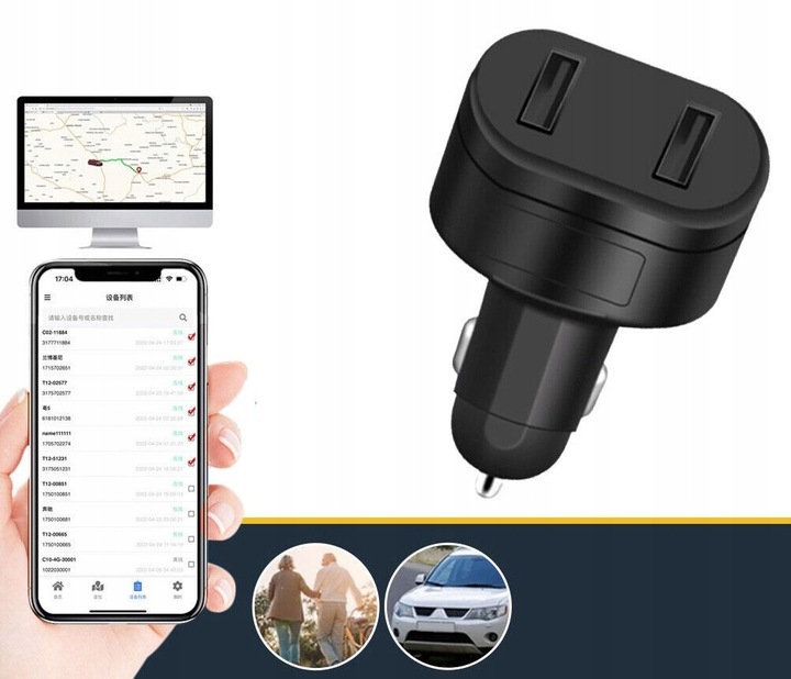 LOKALIZATOR GPS SINOTRACK ST909 Z ŁADOWARKĄ USB SERWER APP BEZ ABONAMENTU