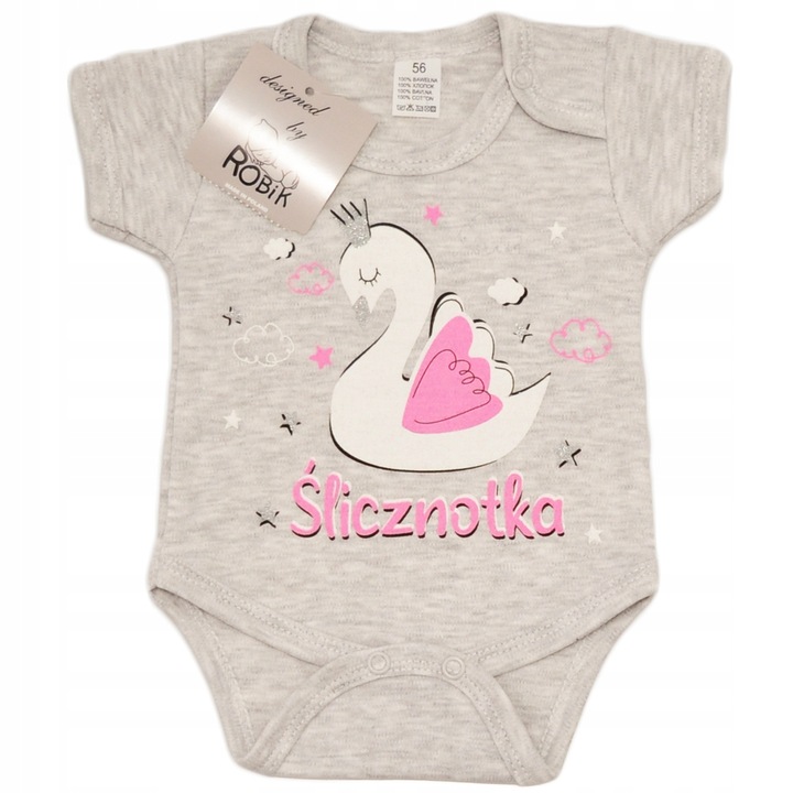 BODY r.98 SZARE wzór 667 ŚLICZNOTKA łabędź