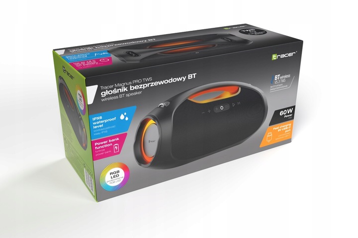 Głośnik bezprzewodowy TRACER Magnus PRO TWS Bluetooth Przenośny Czarny