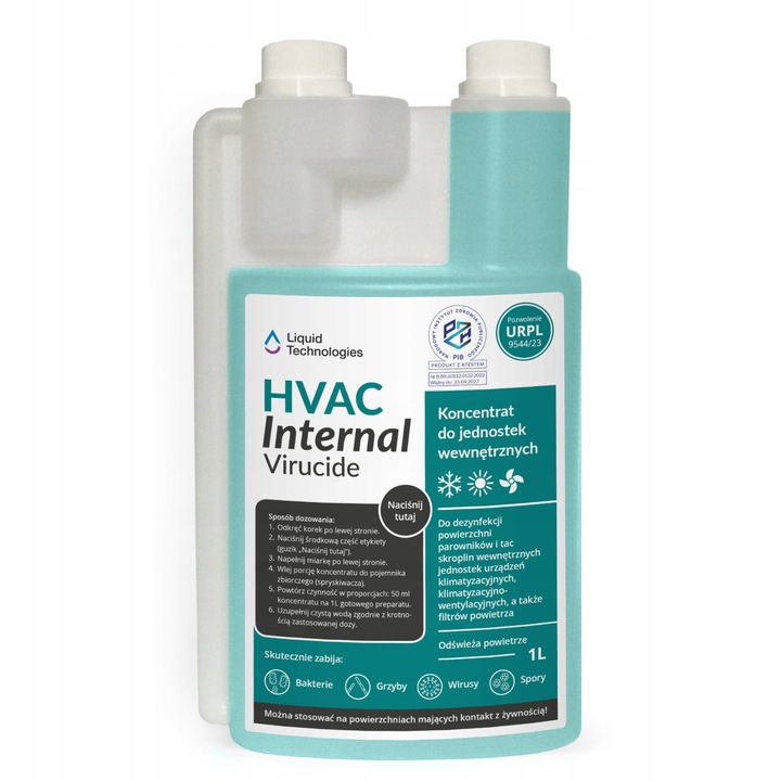 ŚRODEK DO DEZYNFEKCJI KLIMATYZACJI KONCENTRAT BIOCLEAN 1 L (20 L PŁYNU)