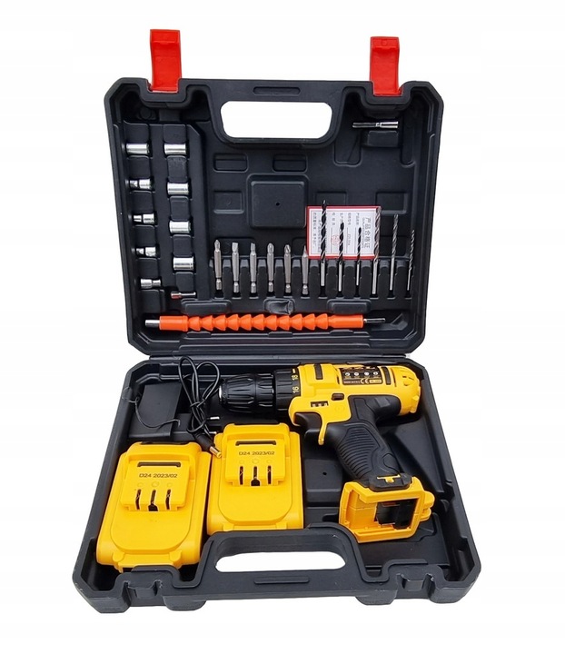 21V WIERTARKO WKRĘTARKA AKUMULATOROWA WALIZKA NASADKI BITY LED WALIZKA 2AKU