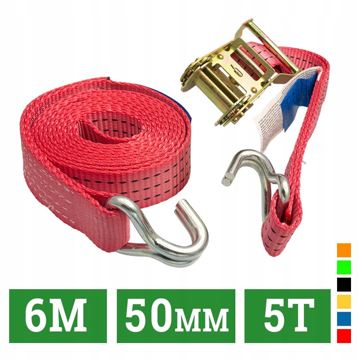 Pas transportowy pasy 6M / 50MM / 5T do mocowania