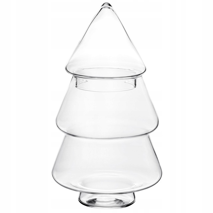 BOMBONIERKA CHOINKA SZKLANY POJEMNIK NA PIERNICZKI DEKORACJA ŚWIĄTECZNA