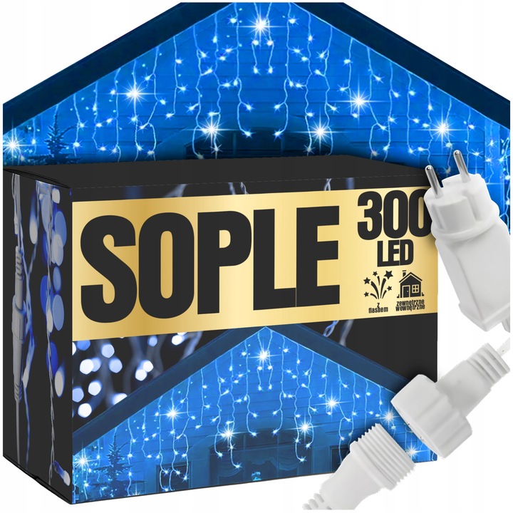 SOPLE LAMPKI CHOINKOWE 300 LED 15,2 M ZEWNĘTRZNE ŚWIĄTECZNE ŚWIATEŁKA FLASH