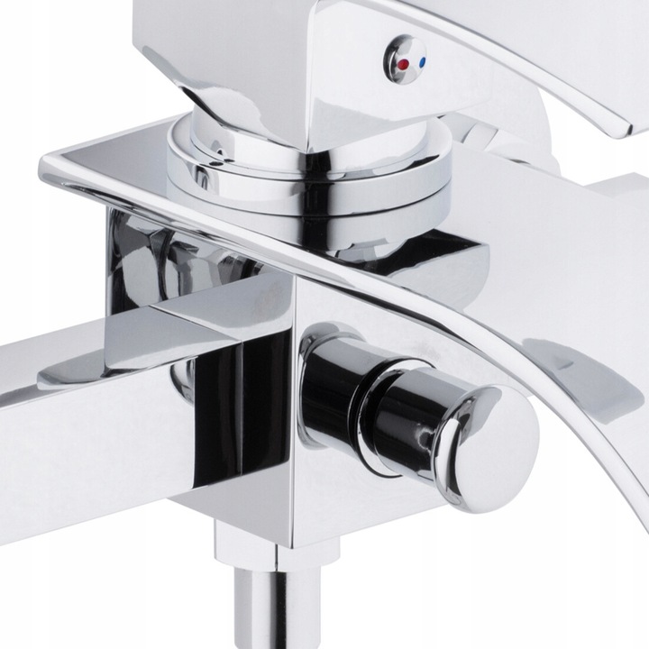 Bateria wannowa z prysznicem ścienna chrom wodospad kran do wanny kaskada