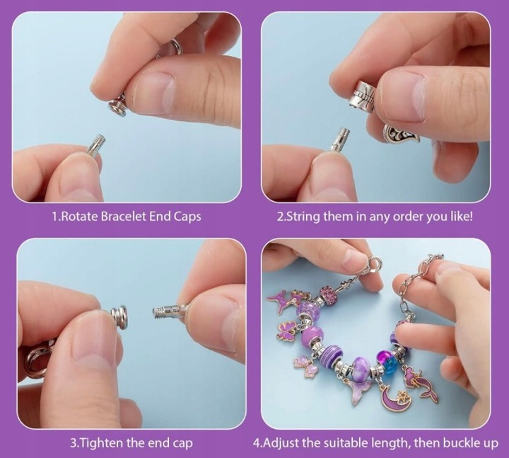 ZESTAW DO ROBIENIA NASZYJNIKÓW BRANSOLETEK KREATYWNY PREZENT DLA DZIECI