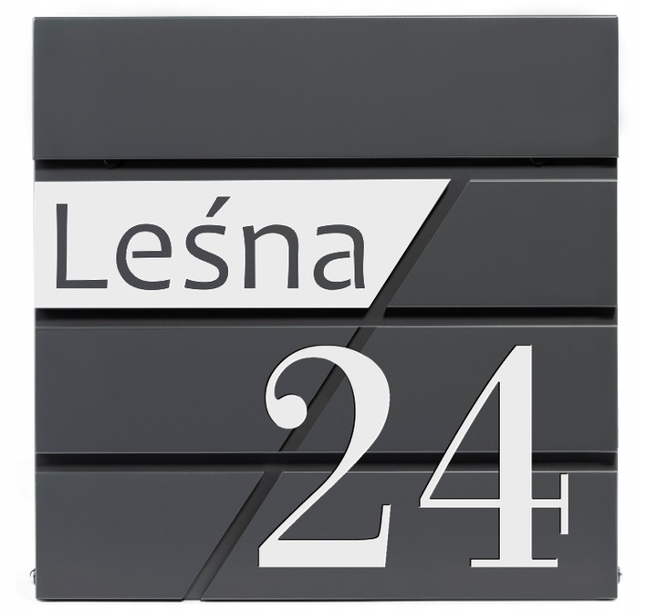 SKRZYNKA NA LISTY POCZTOWA Z NUMEREM DOMU ADRESEM DUŻA GAZETY Z NAPISEM