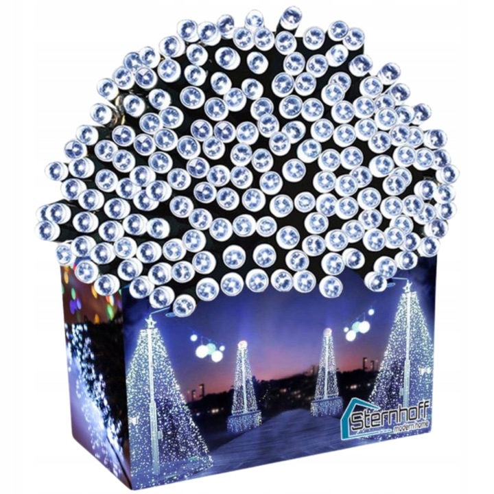 LAMPKI CHOINKOWE 200 LED 12,7M ZIMNY BIAŁY IP44 8 TRYBÓW