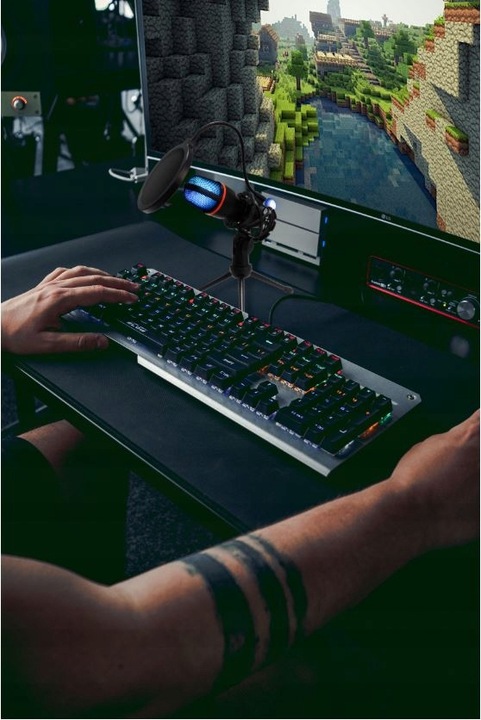 MIKROFON DO KOMPUTERA POJEMNOŚCIOWY GAMINGOWY STUDYJNY KARAOKE FILTR USB