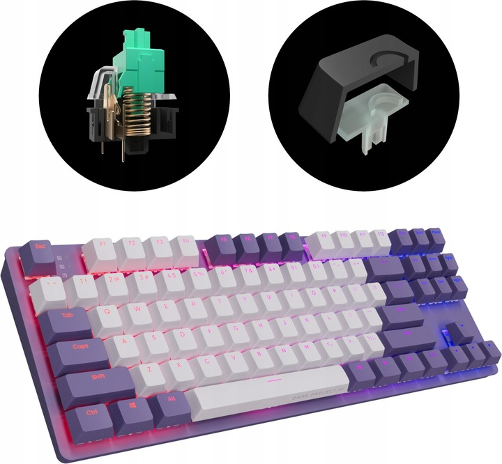 Klawiatura DARK PROJECT KD87A Fioletowo-biały