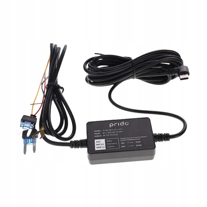 Adapter zasilania do wideorejestratora Prido HK2 Hardwire Kit USB-C
