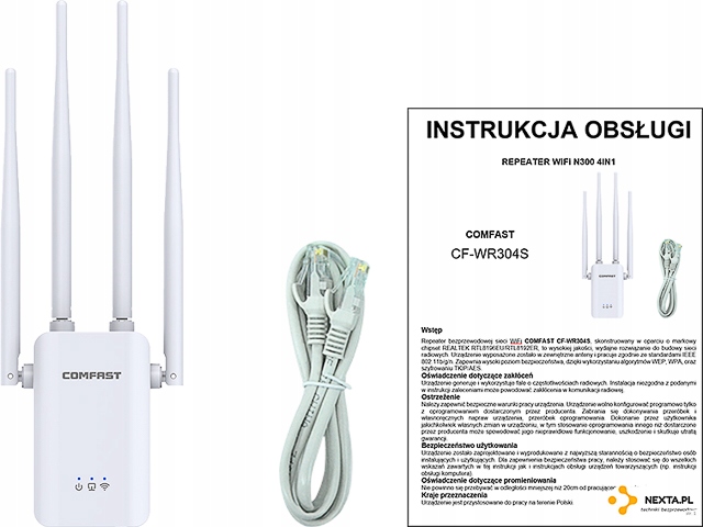 N300 WZMACNIACZ SYGNAŁU SIECI WiFi REPEATER MOCNY