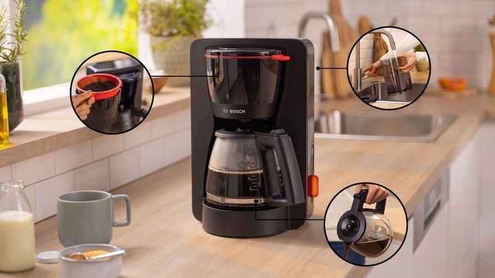 Zestaw Bosch MyMoment Ekspres przelewowy TKA3M133 + Młynek TSM6A013B Czarny