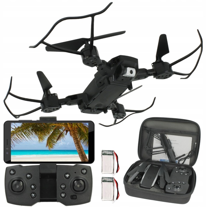 DRON KAMERA WIFI na Żywo ZAWIS POWRÓT ANDROID iOS 30MIN 2x Akumulator A