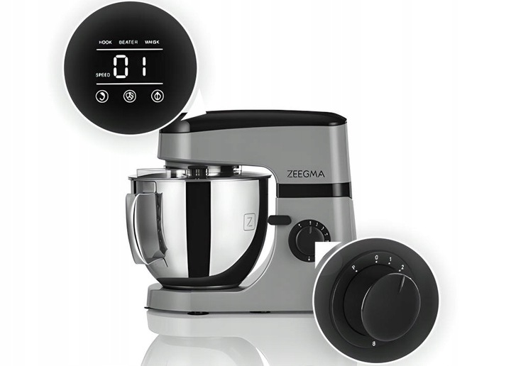 Robot kuchenny planetarny ZEEGMA Planeet Mix 1000W Szary