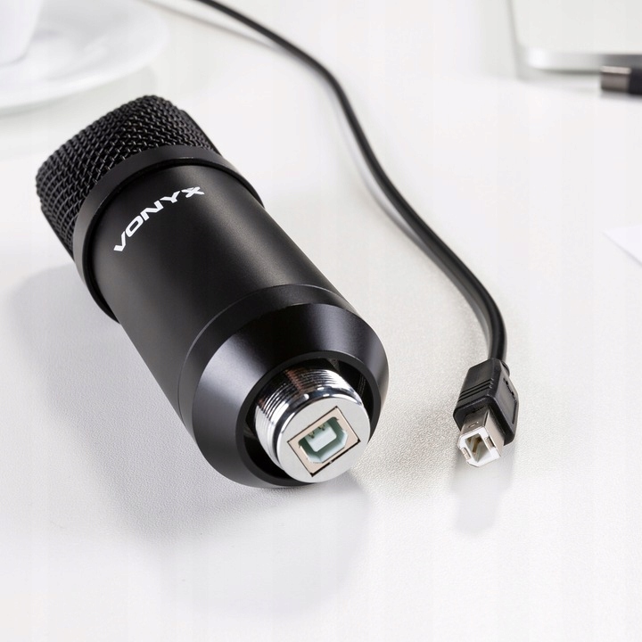 Mikrofon pojemnościowy USB STUDYJNY TRIPOD stołowy podcast YOUTUBE