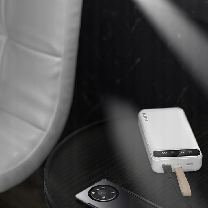 DUDAO DUŻY MOCNY POWERBANK 30000 mAh 2x USB / USB C Z LAMPKĄ LED