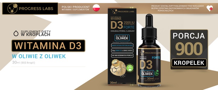 Naturalna Witamina D3 Forte krople 2000IU 30ml