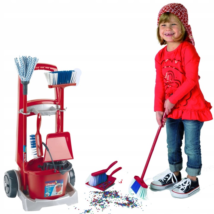VILEDA WÓZEK DO SPRZĄTANIA Z AKCESORIAMI DLA DZIECI VILEDA DLA DZIECI KLEIN