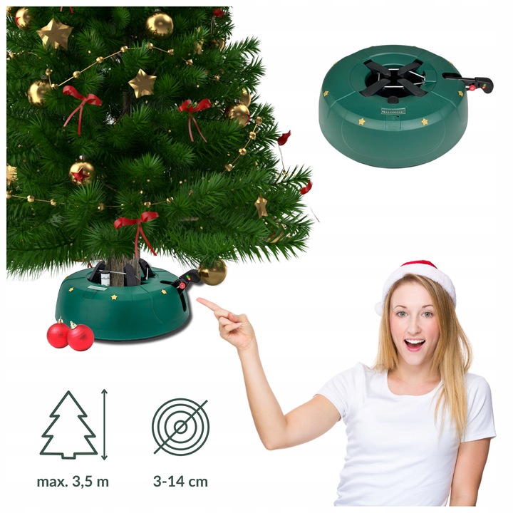 STOJAK CHOINKOWY SAMOZACISKOWY PODSTAWKA NA ŻYWĄ CHOINKĘ, WYSOKOŚĆ DO 3,5 M