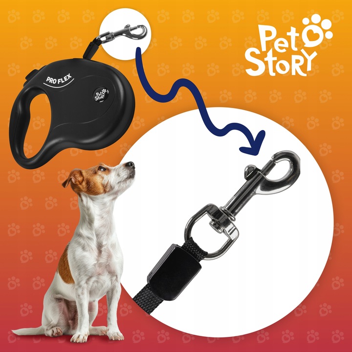 PRO FLEX Smycz AUTOMATYCZNA TAŚMA dla DUŻEGO PSA do 50kg 5m L
