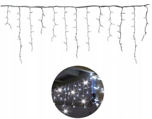 SOPLE LED KURTYNA flash BIAŁE ZIMNE 5M 100szt HURT Lampki MAD-102
