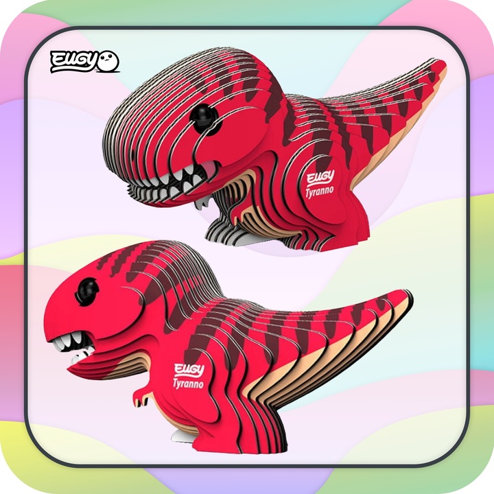 Dinozaur Tyranozaur Eugy. Eko Układanka Puzzle 3D.