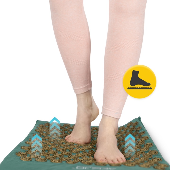 Mata do akupresury z poduszką XL 4FIZJO zielona