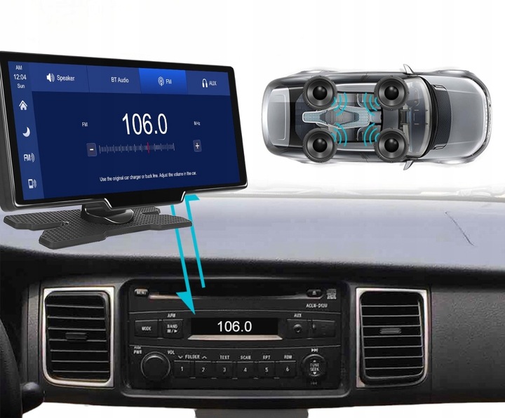 RADIO STACJA MULTIMEDIALNA MONITOR ANDROID AUTO APPLE CARPLAY 2 KAMERY DVR