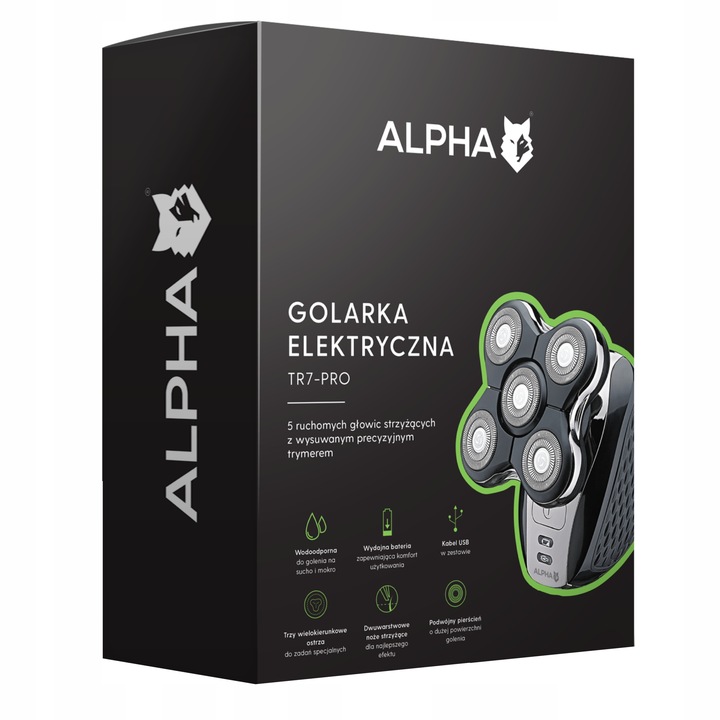 GOLARKA MĘSKA MASZYNKA DO GOLENIA BRODY GŁOWY TRYMER ALPHA
