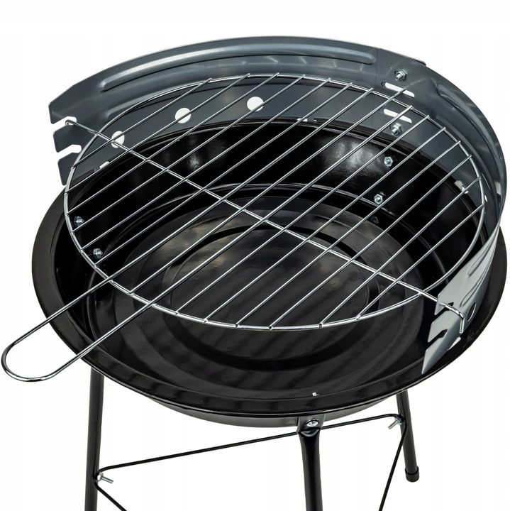 GRILL WĘGLOWY OGRODOWY Rino Garden GW-RH-O Chromowany Ruszt Okrągły Stalowy