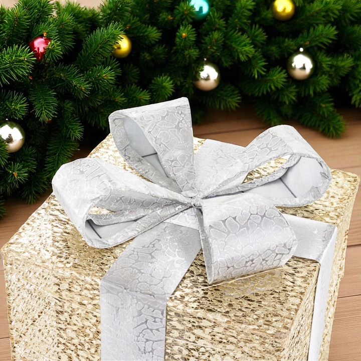 Ozdoba Prezenty zestaw 3 szt. LED Figurka świetlna świąteczna prezentowy