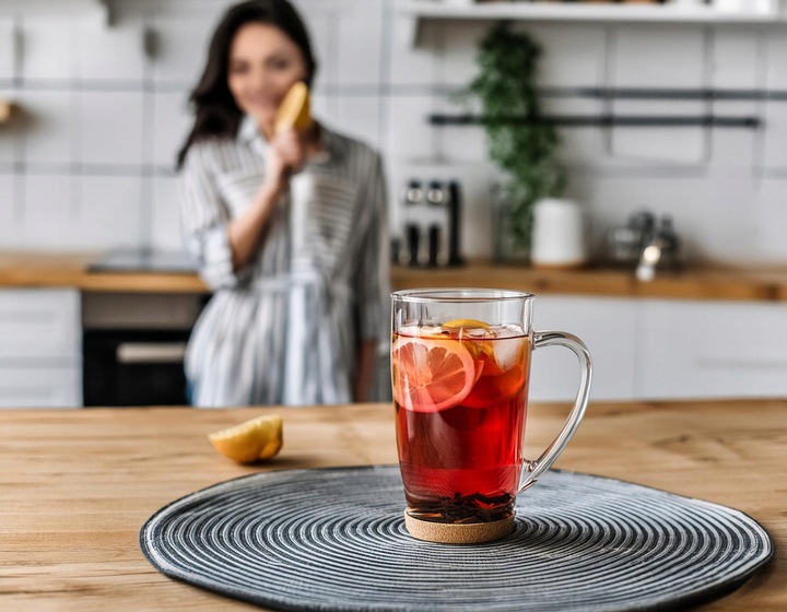 Szklanki z uchem Alex GLASMARK zestaw 6szt szklany kubek kawę 400ml