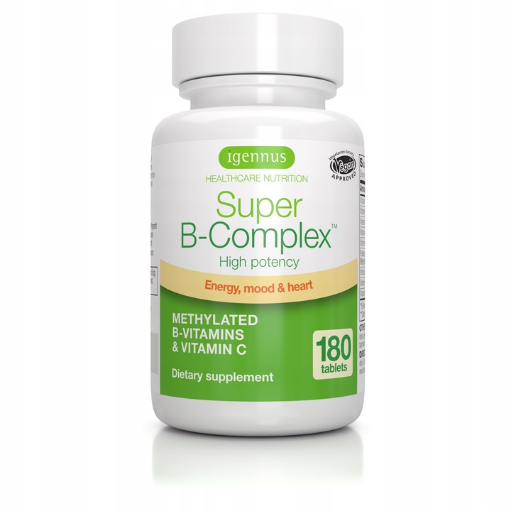 SUPER witamina B COMPLEX witamina B12 B6 B7 AKTYWNY folian 180 tabletek