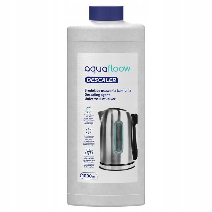 AquaFloow: Odkamieniacz do ekspresu 1l + 5x filtr wody do ekspresu Delonghi