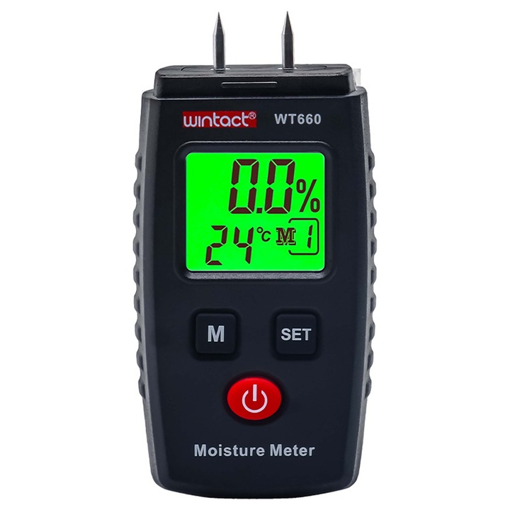 WILGOTNOŚCIOMIERZ MIERNIK WILGOTNOŚĆ DREWNA BETONU CEGŁY GIPSU KOMPAKTOWY