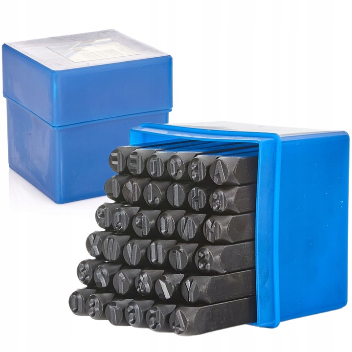 GEKO NUMERATORY WYBIJAKI ZNACZNIKI LITERY CYFRY STEMPLE 8MM 36 ELEMENTÓW