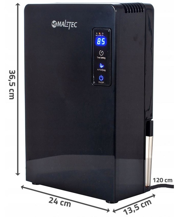 Osuszacz Powietrza Mocny 90W Pochłaniacz Wilgoci Cichy Wydajny Zbiornik 2,2