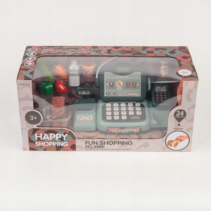 KASA FISKALNA SKLEPOWA INTERAKTYWNA SKANER WYŚWIETLACZ LCD DZWIĘK AKCESORIA