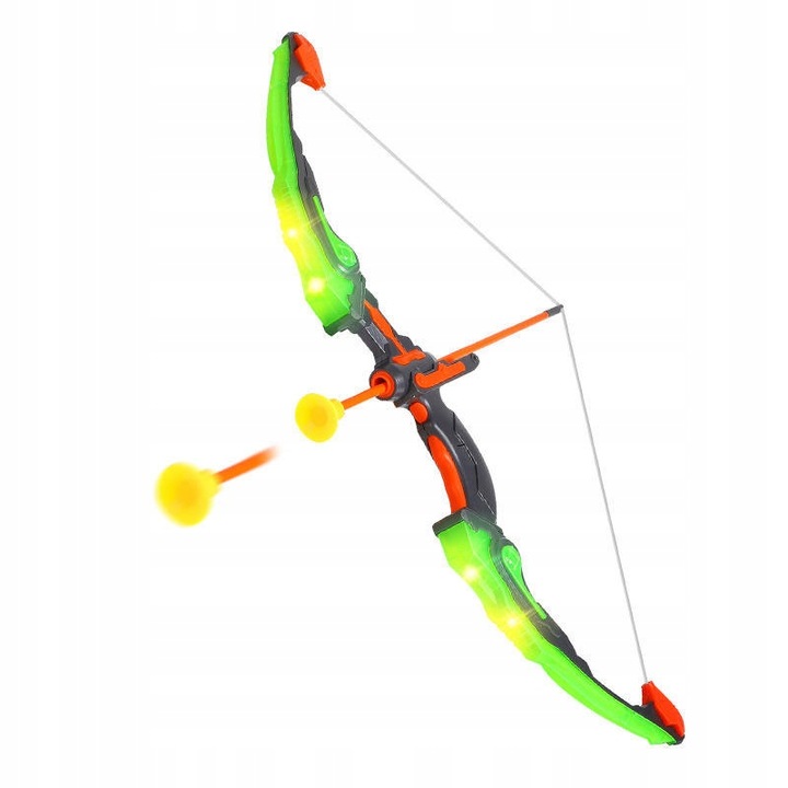 ŁUK ŚWIECĄCY LED +TARCZA DUŻY ZESTAW Z TARCZĄ DLA DZIECI STRZELANIE DO CELU