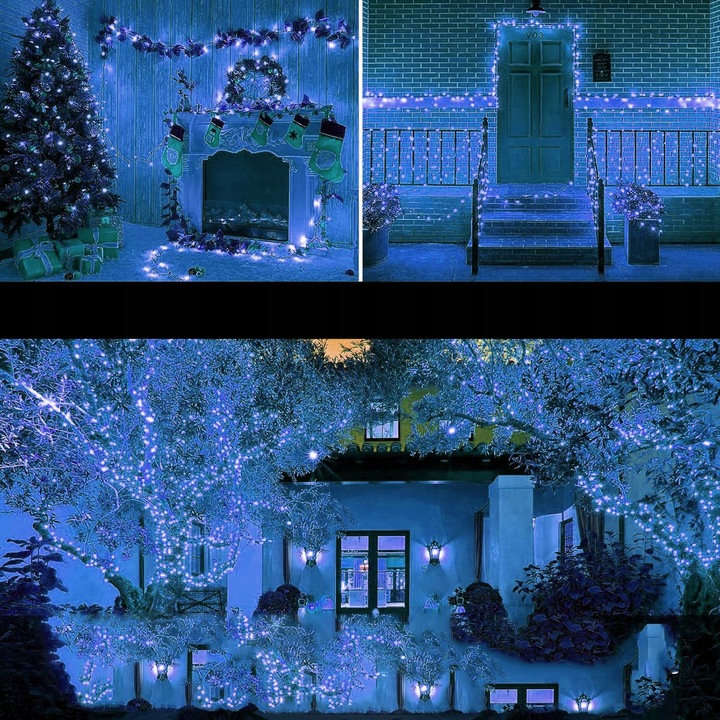 LAMPKI CHOINKOWE 300 LED ZEW/WEW Światełka Świąteczne ZIMNE choinka